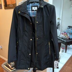 Laundry Black wind rain weather coat inside zip w snap closure, NEW , nice look